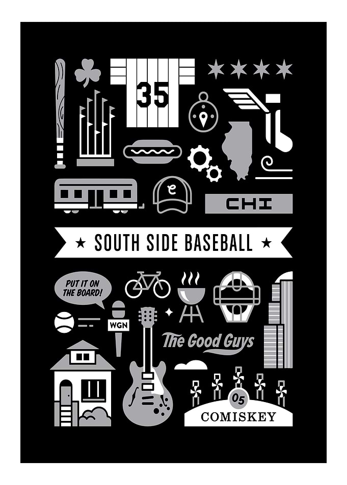 South Side Baseball Graphic Art