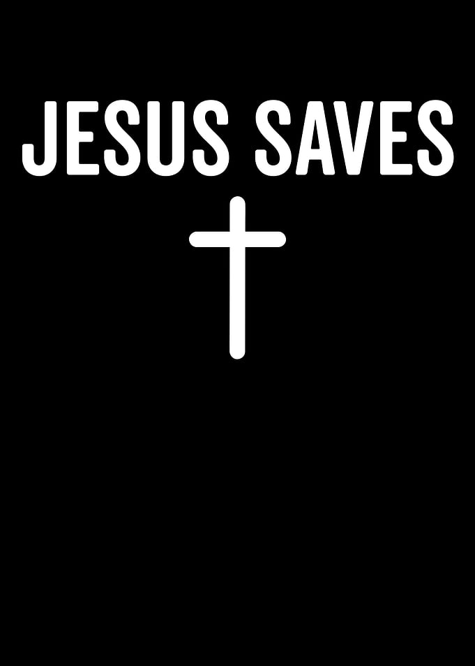 Jesus Saves Cross Black and White