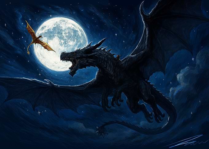 Dragons in the Night Sky