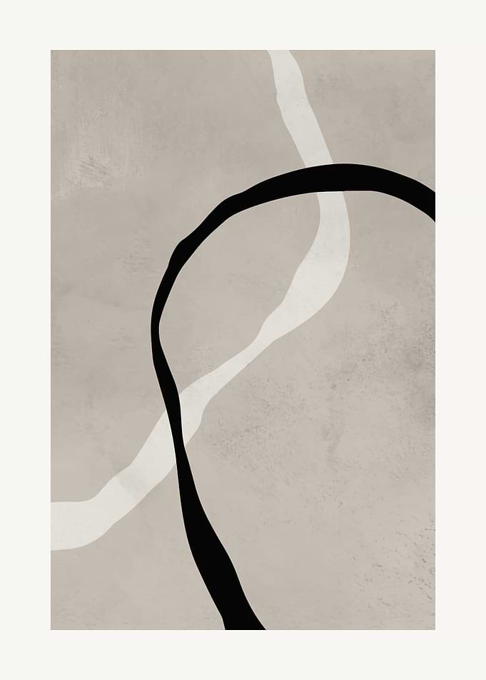 Abstract Black and White Line Art