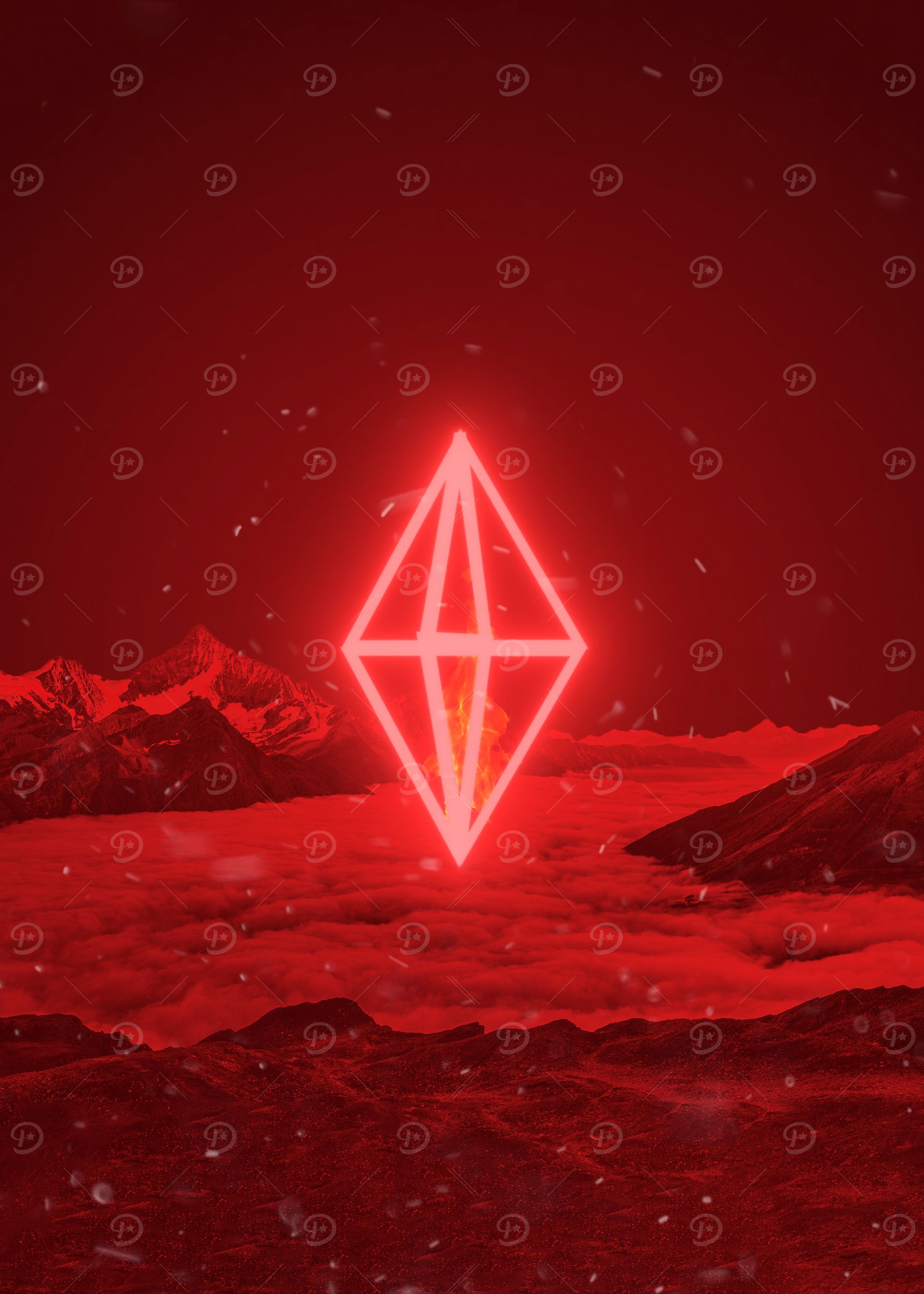 Fire Mountain Sacred Geometry in a Crimson World