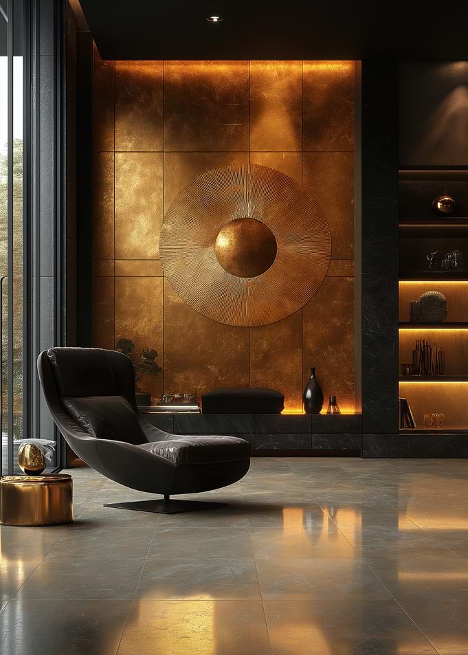Luxurious Interior with Golden Accents