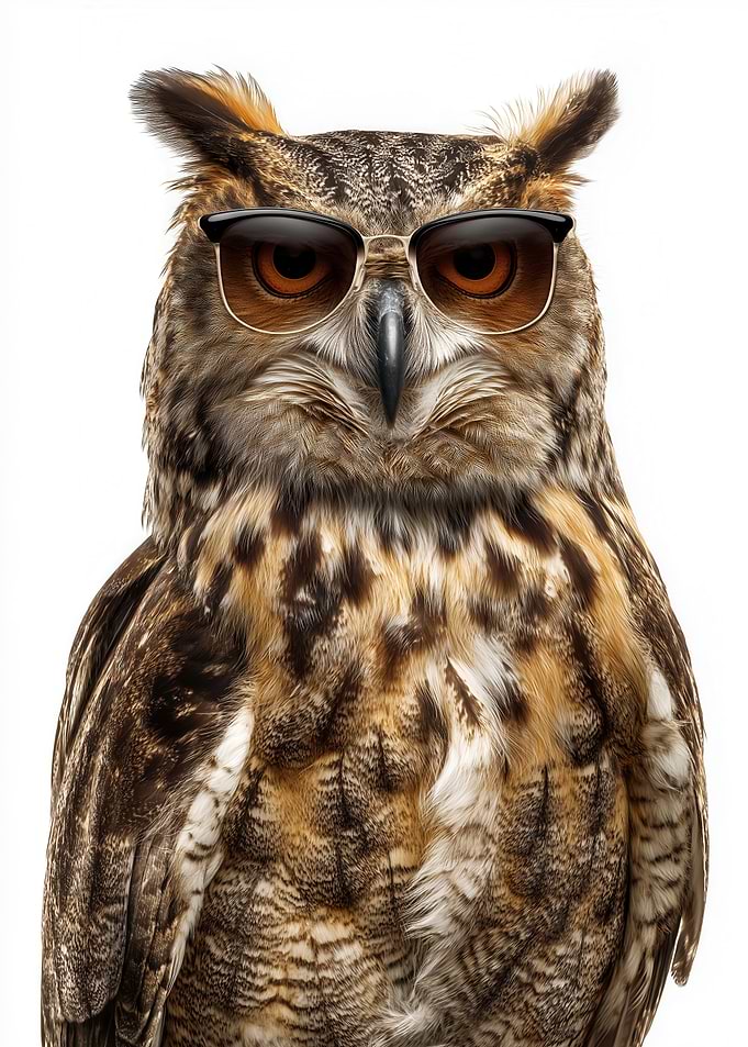 Cool Owl with Sunglasses Portrait