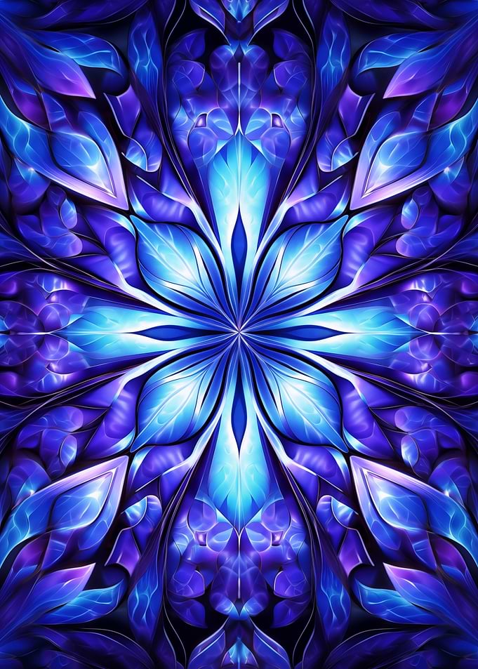 Blue and Purple Floral Mandala