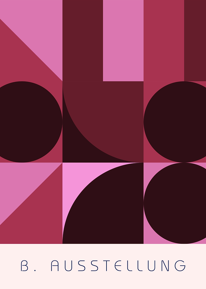 Geometric Pink and Burgundy Abstract Art