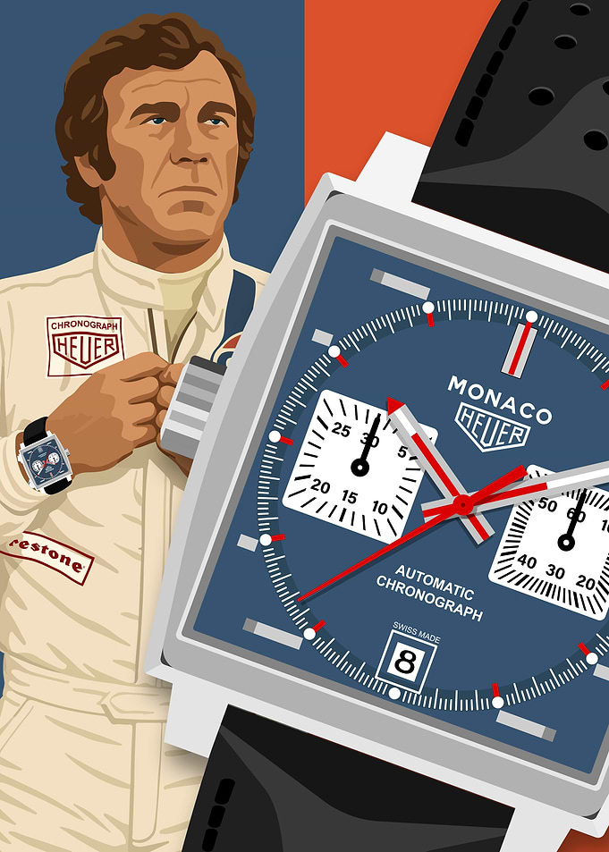 Steve McQueen and Heuer Monaco Watch