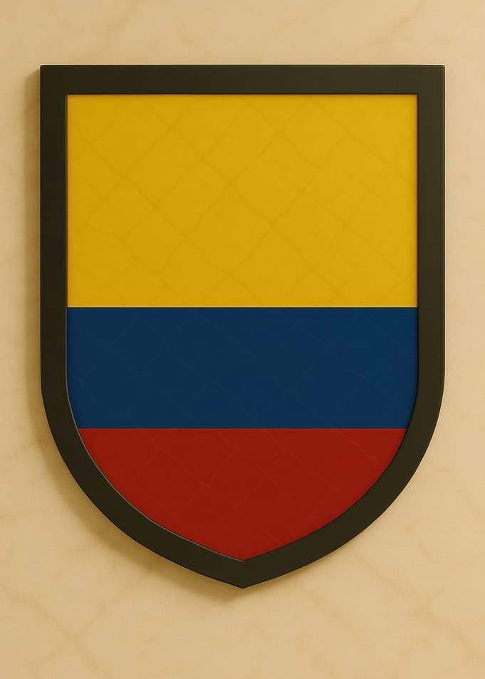 Colombia Flag Shield - Marble look