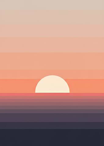 Pixelated Sunset Over Water