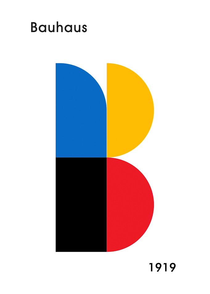 Bauhaus Geometric Letter B Design