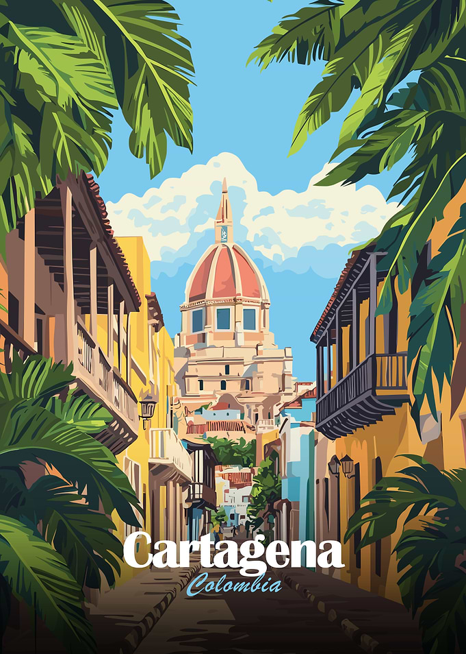 Cartagena, Colombia Travel Poster