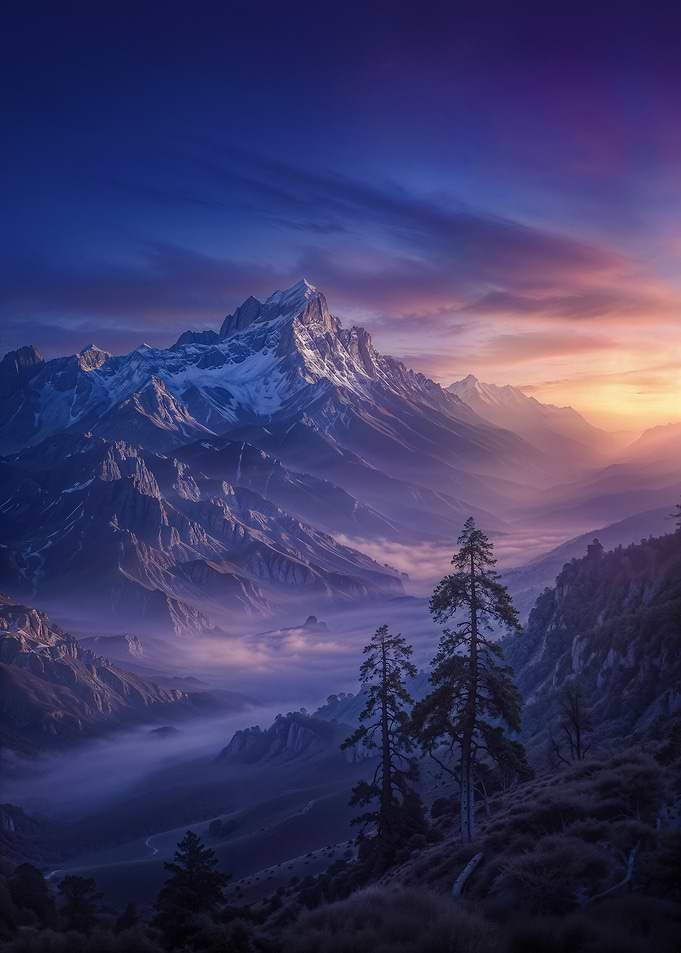 Majestic Mountain at Dusk