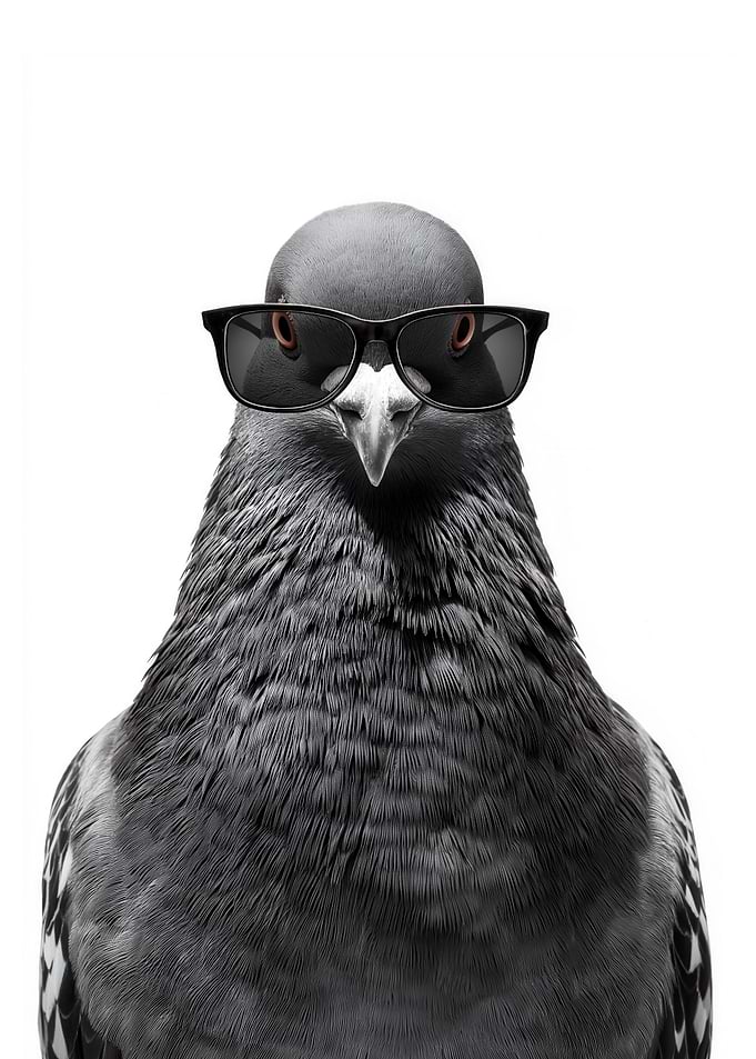 Cool Rock Dove Pigeon with Sunglasses