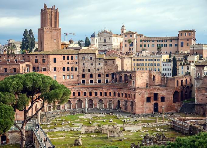 Trajan's Market and Rome Skyline