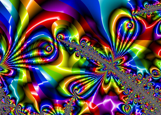 'Psychedelic Ribbonfinity' Abstract Fractal Art