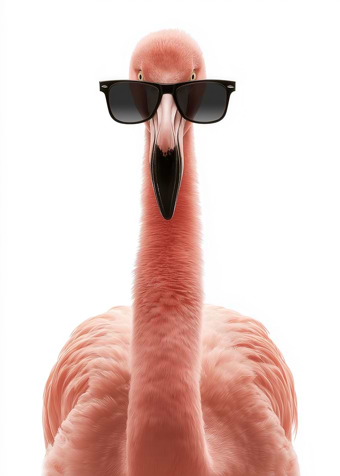 Cool Flamingo with Sunglasses