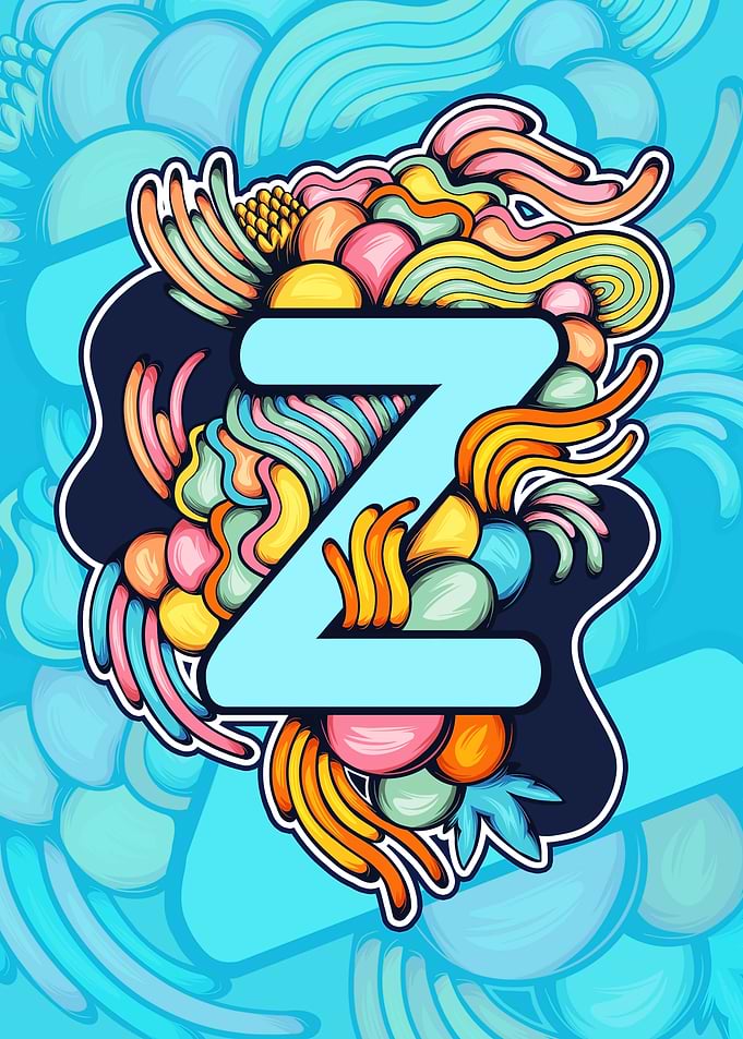 Letter Z Colorful Abstract Illustration