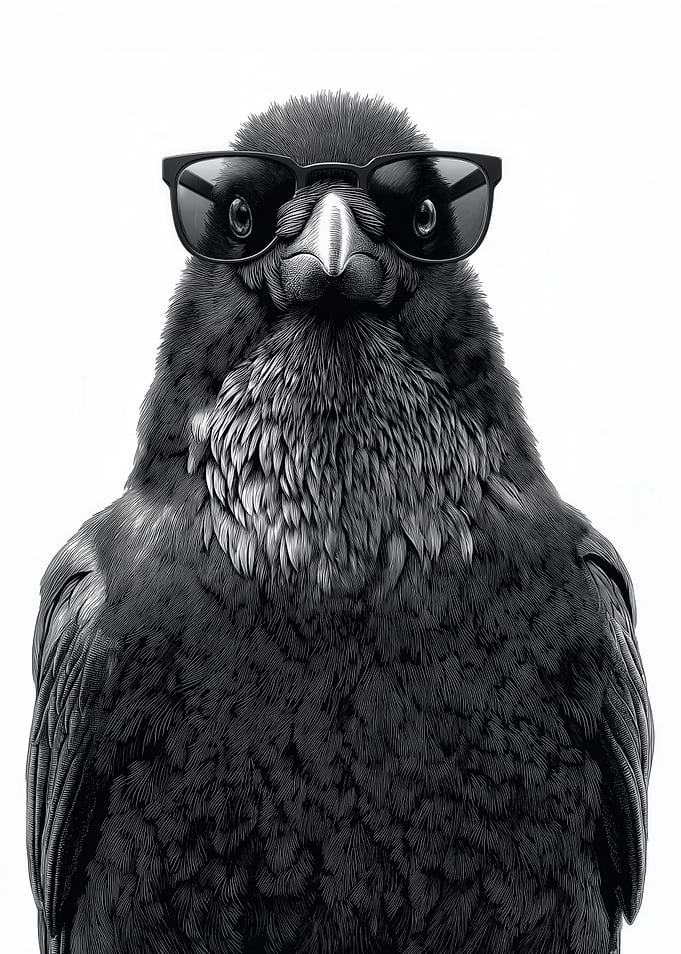 Cool Raven with Sunglasses