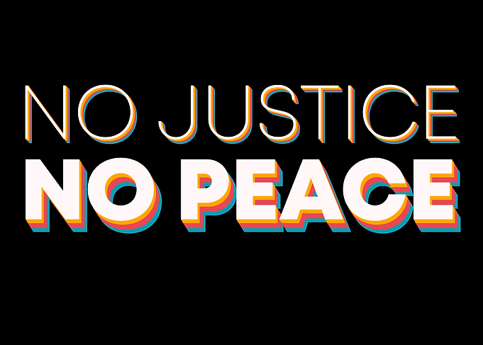 No Justice, No Peace Text Art
