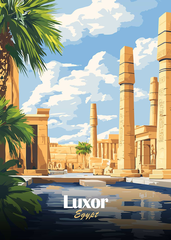 Luxor Egypt Travel Poster