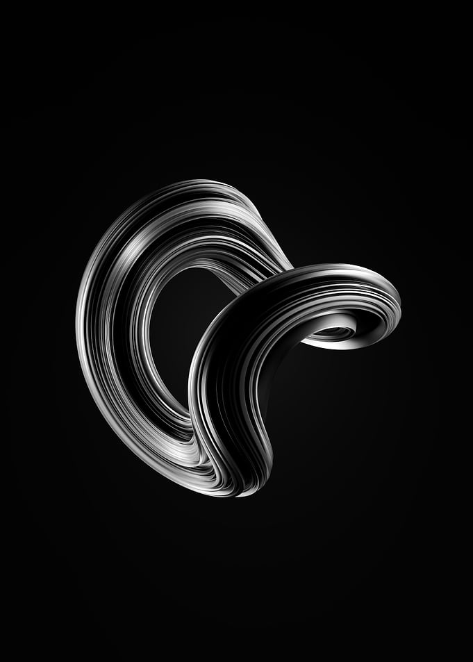Abstract Silver Knot on Black