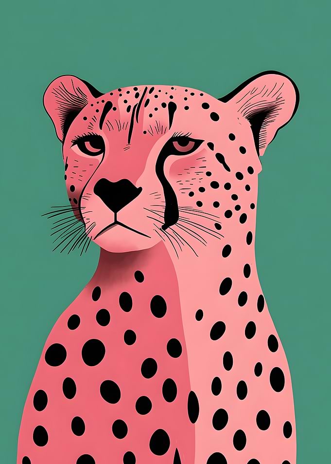 Pink Cheetah Portrait