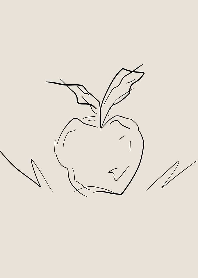 Apple Line Art