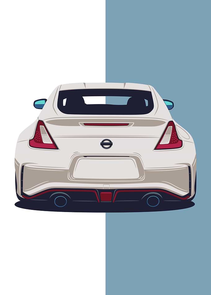 Nissan 370Z Rear View Illustration