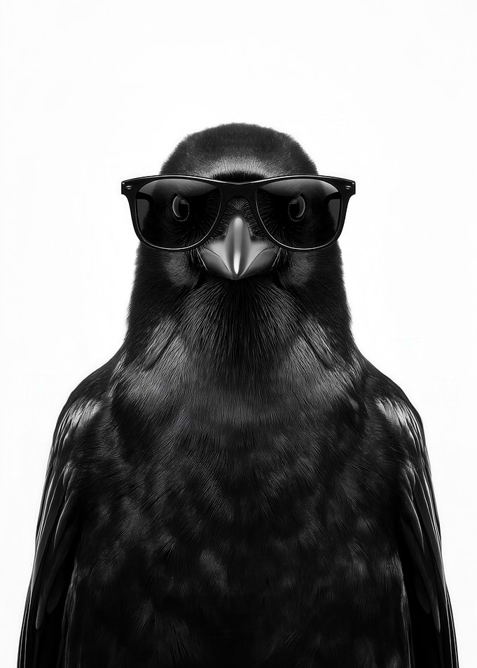 Cool American Crow with Sunglasses
