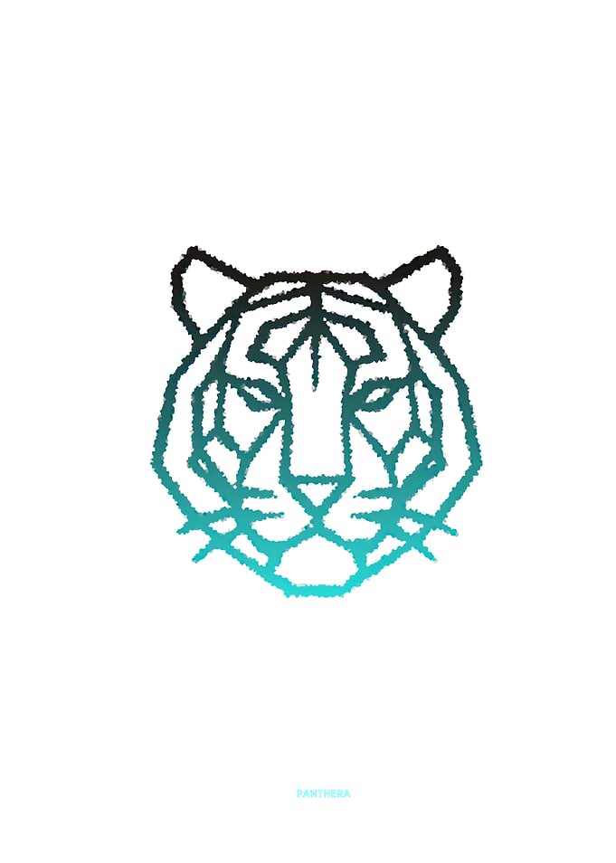 Geometric Tiger Head Illustration (White)