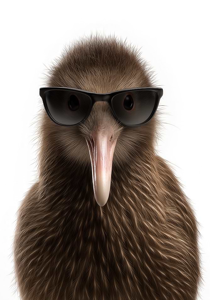 Cool Kiwi Bird with Sunglasses