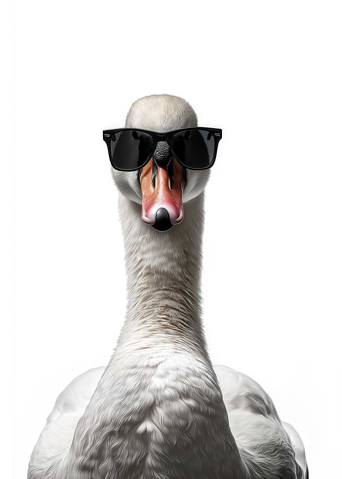 Cool Swan with Sunglasses