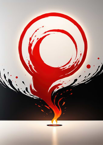 Red Circle with Flame