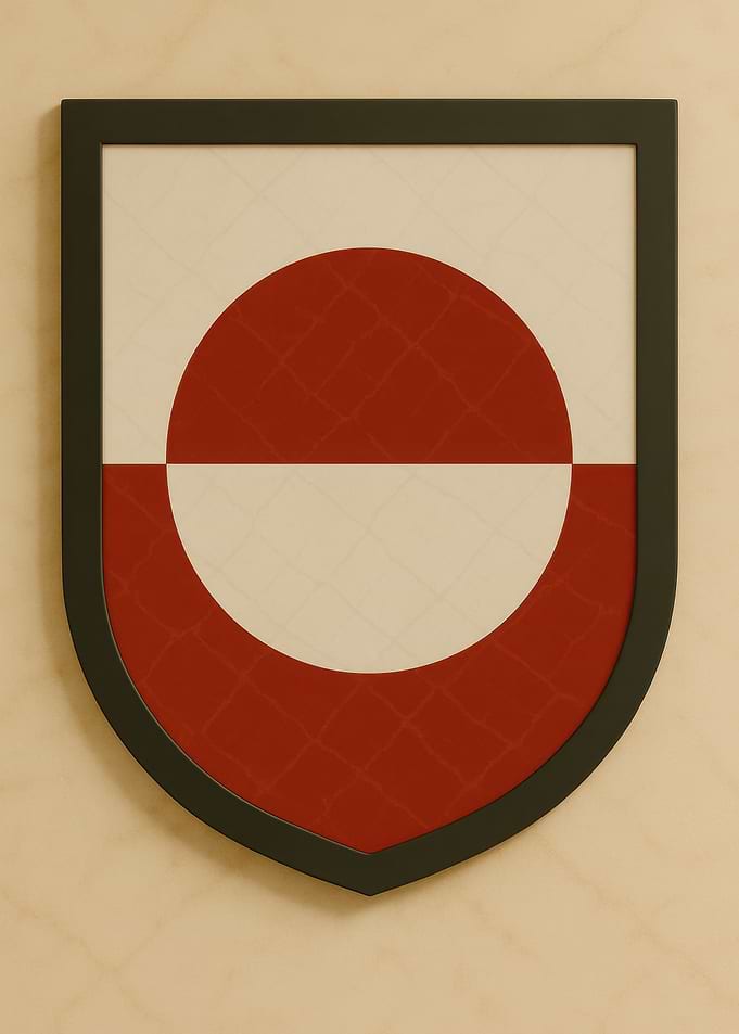 Minimalist Greenland Flag Framed Art - Marble look