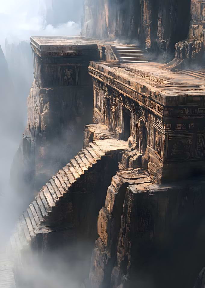 Misty Cliffside Temple Ruins