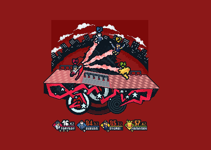 Pixel Art Fighting Game Scene