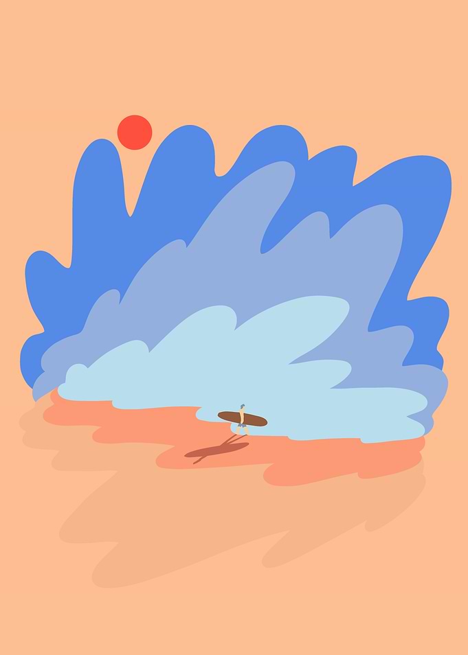 Surfer walk