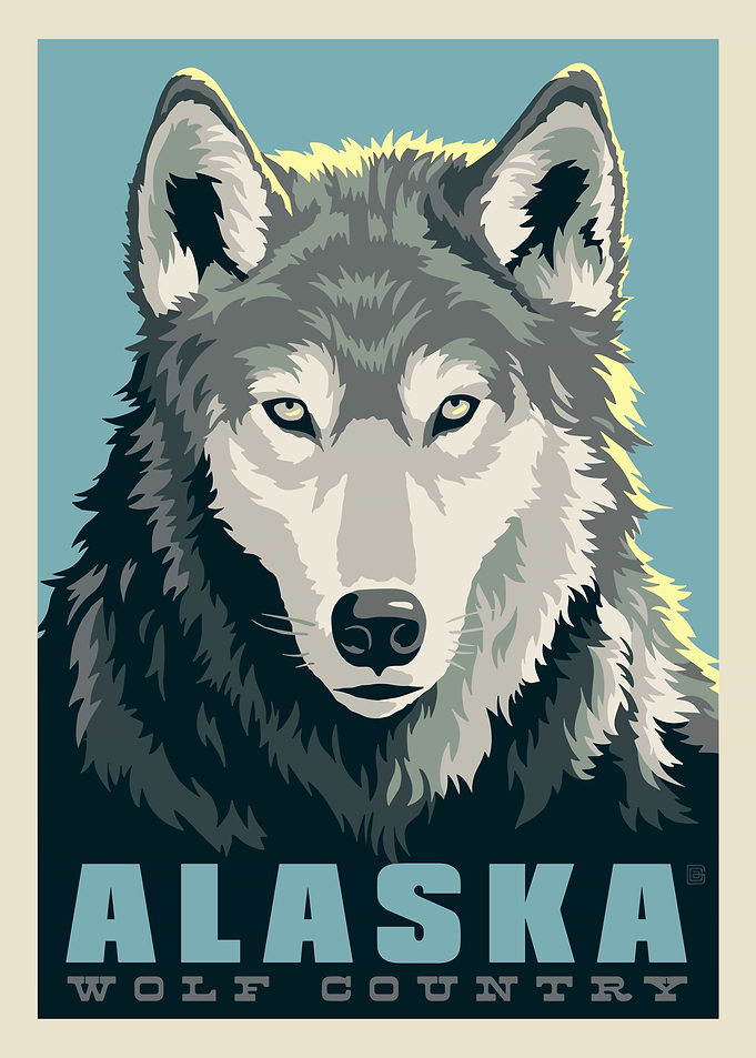 Alaska Wolf Country Poster Art