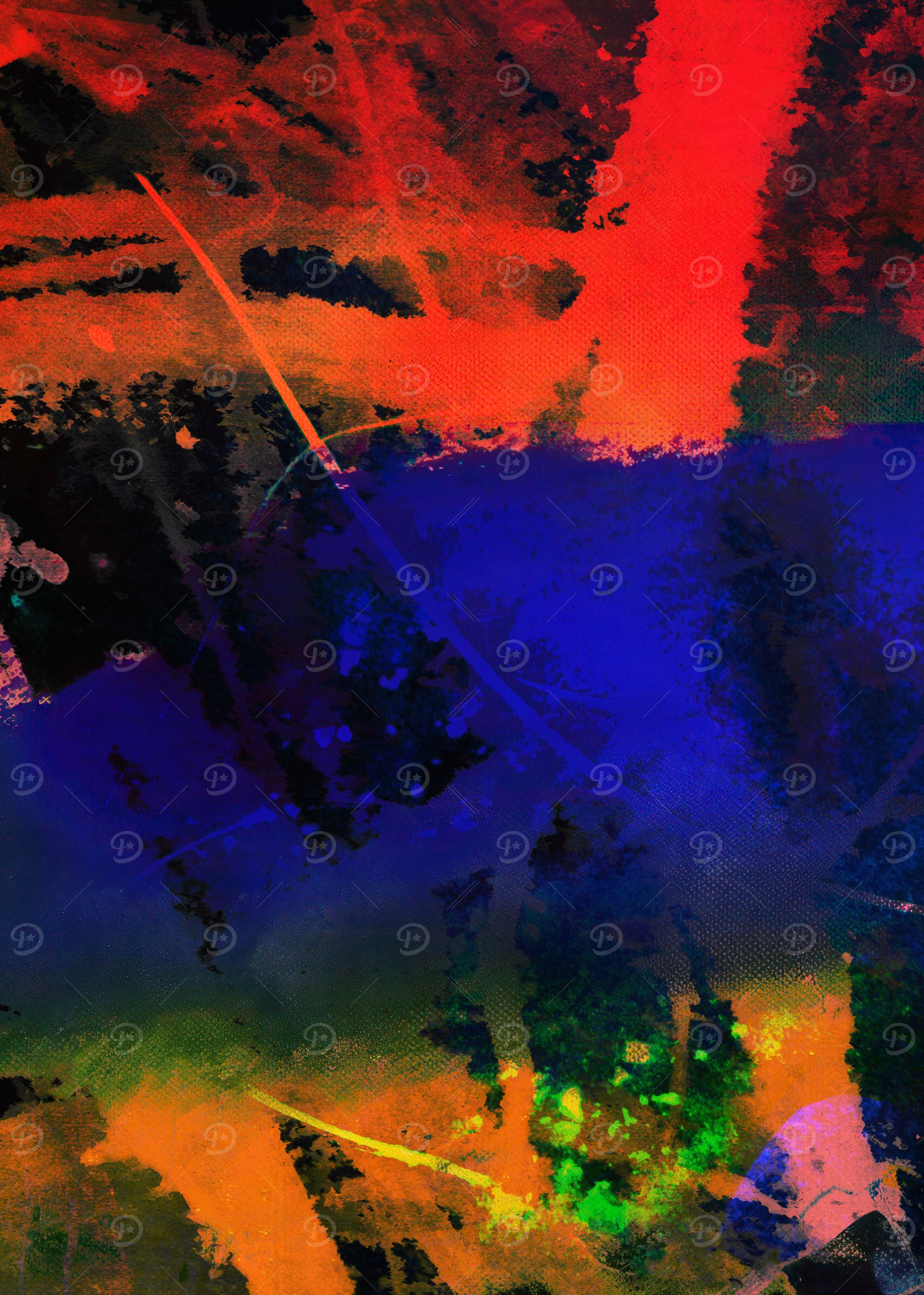 Abstract Painting with Bold Colors