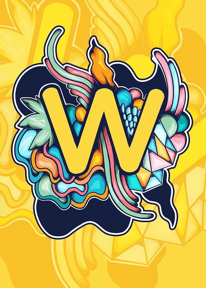 Letter W Doodle Art
