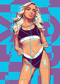 Blonde Woman in Sporty Bikini Art