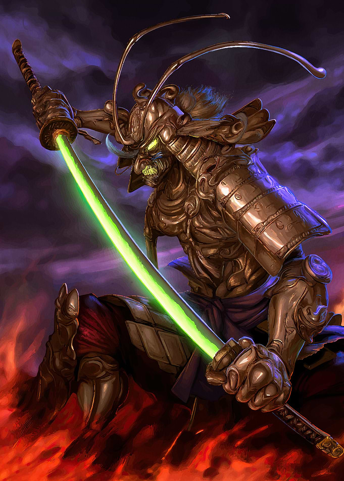 Samurai Warrior Glowing Sword