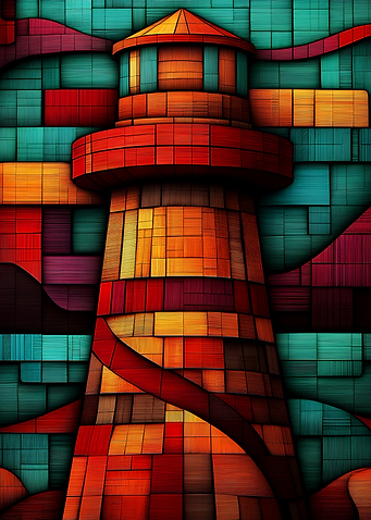 Abstract Lighthouse Mosaic