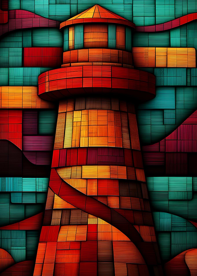 Abstract Lighthouse Mosaic