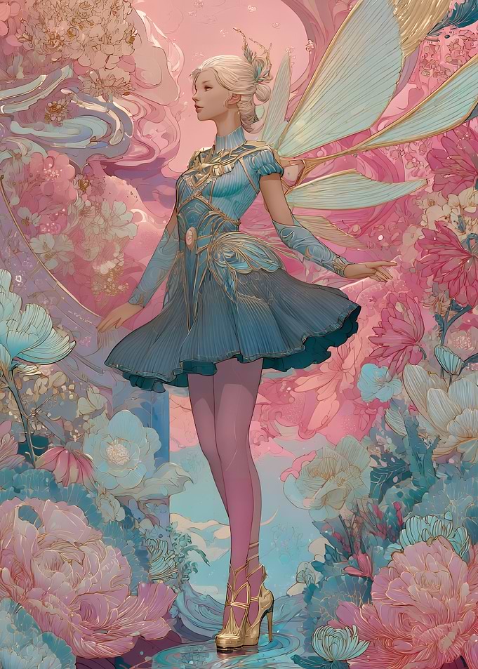 Elegant Fairy in Floral Wonderland