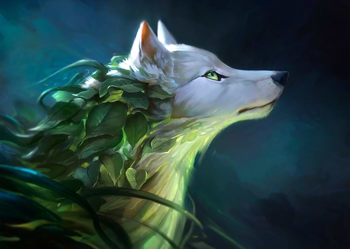 Plant Spirit Wolf - Glimpse in the Darkness