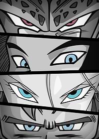 DBZ Eyes Androids BW