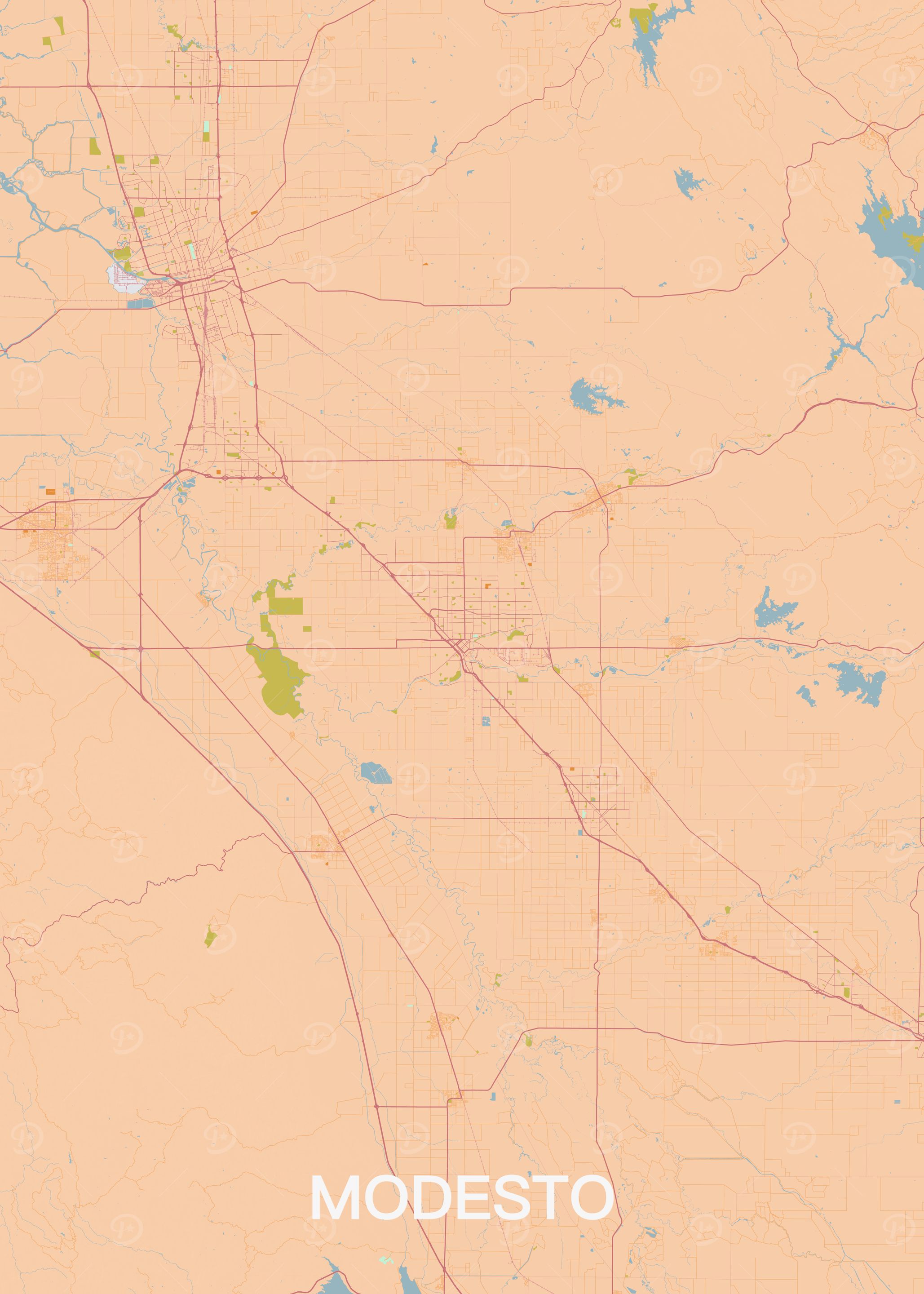 Modesto, California Map