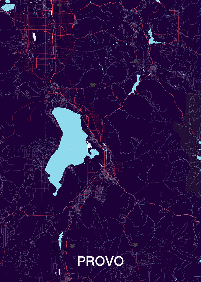 Provo City Map - Dark Blue