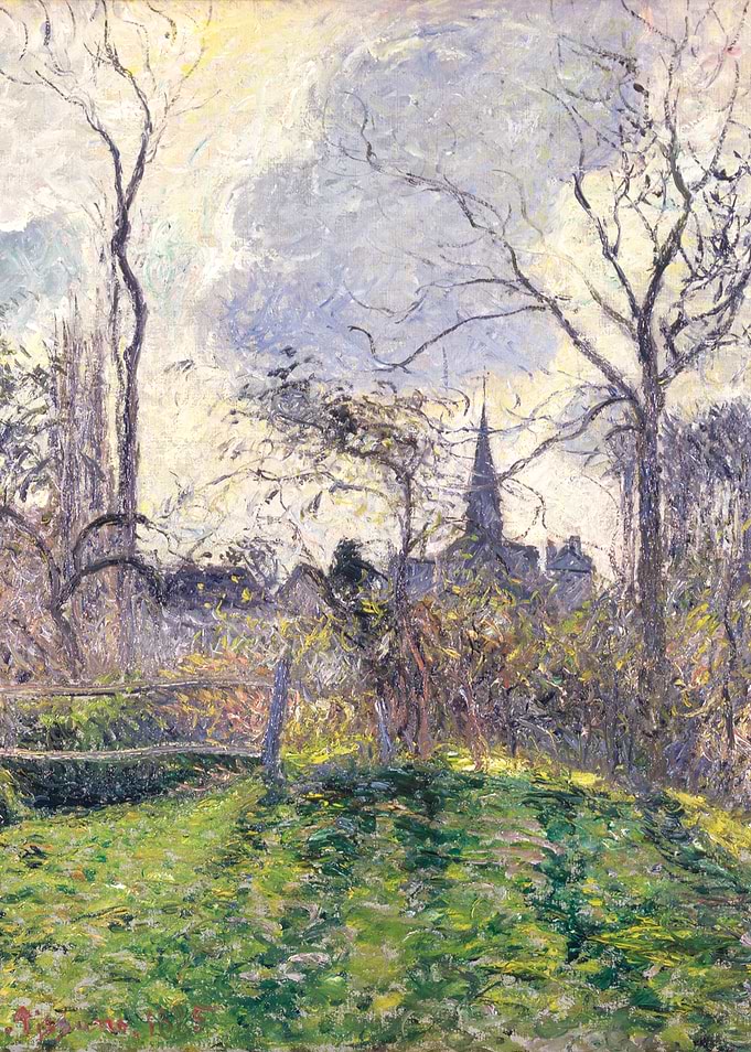Impressionist Landscape with Church Spire
