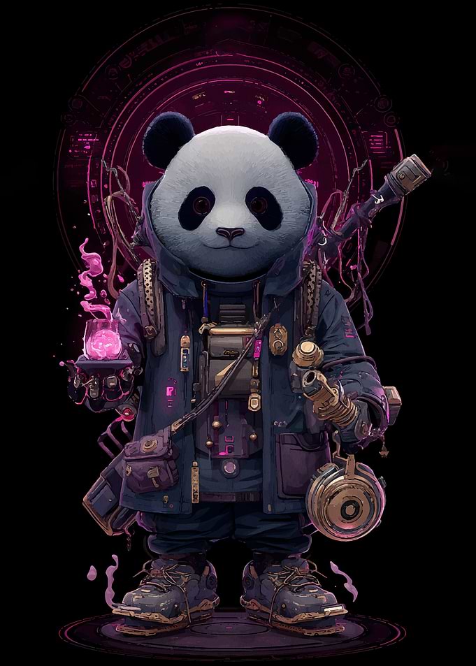 Cyberpunk Panda Mage
